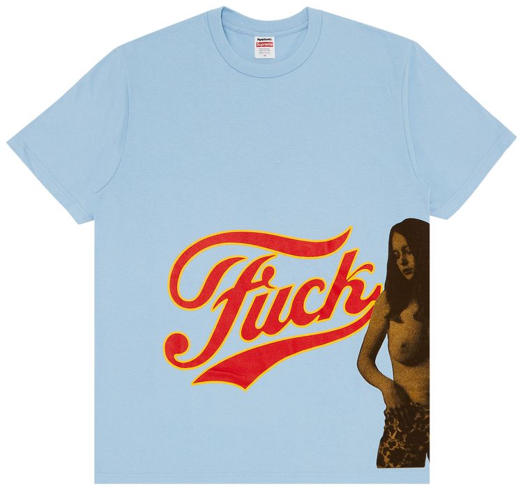 Supreme x HYSTERIC GLAMOUR Fuck Tee Powder Blue