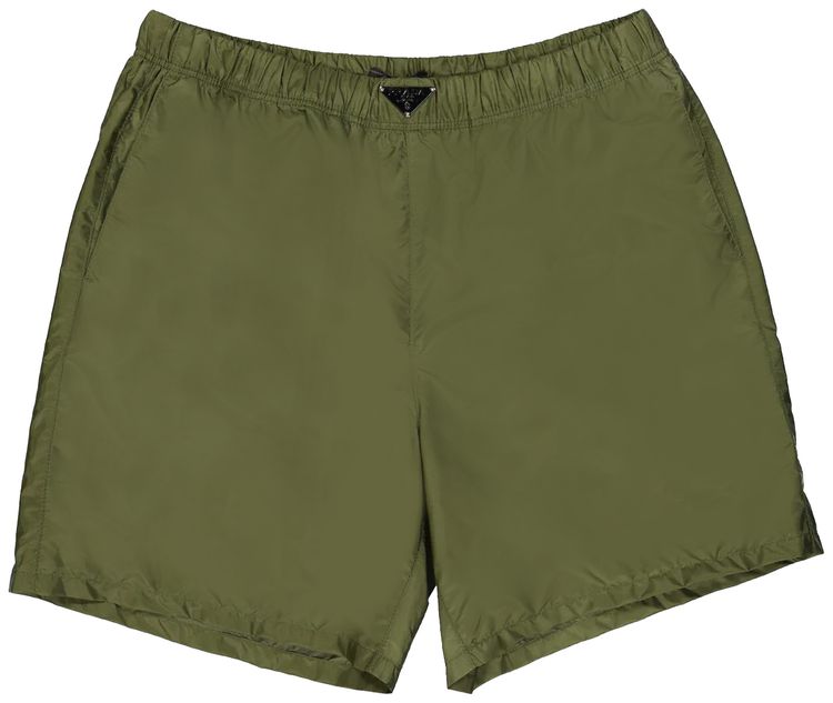 Prada Re Nylon Swim Shorts Military Green