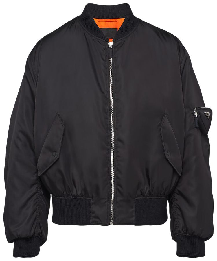 Prada Re Nylon Bomber Jacket Black