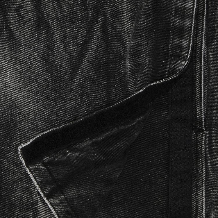 YProject Velcro Denim Jacket Black Vertical Whiskers