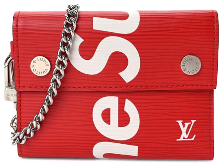 Louis Vuitton x Supreme Chain Wallet Red