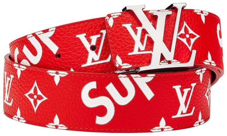 Louis Vuitton x Supreme Initiales Belt Red