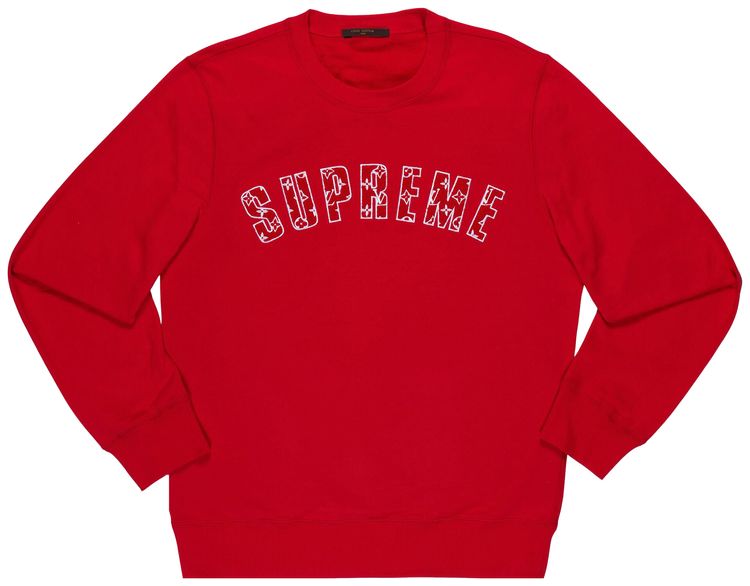 Louis Vuitton x Supreme Arc Logo Crewneck Red