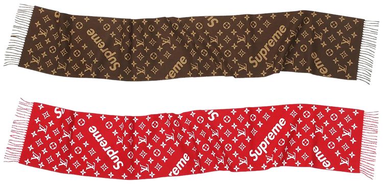 Louis Vuitton x Supreme Monogram Scarf Brown