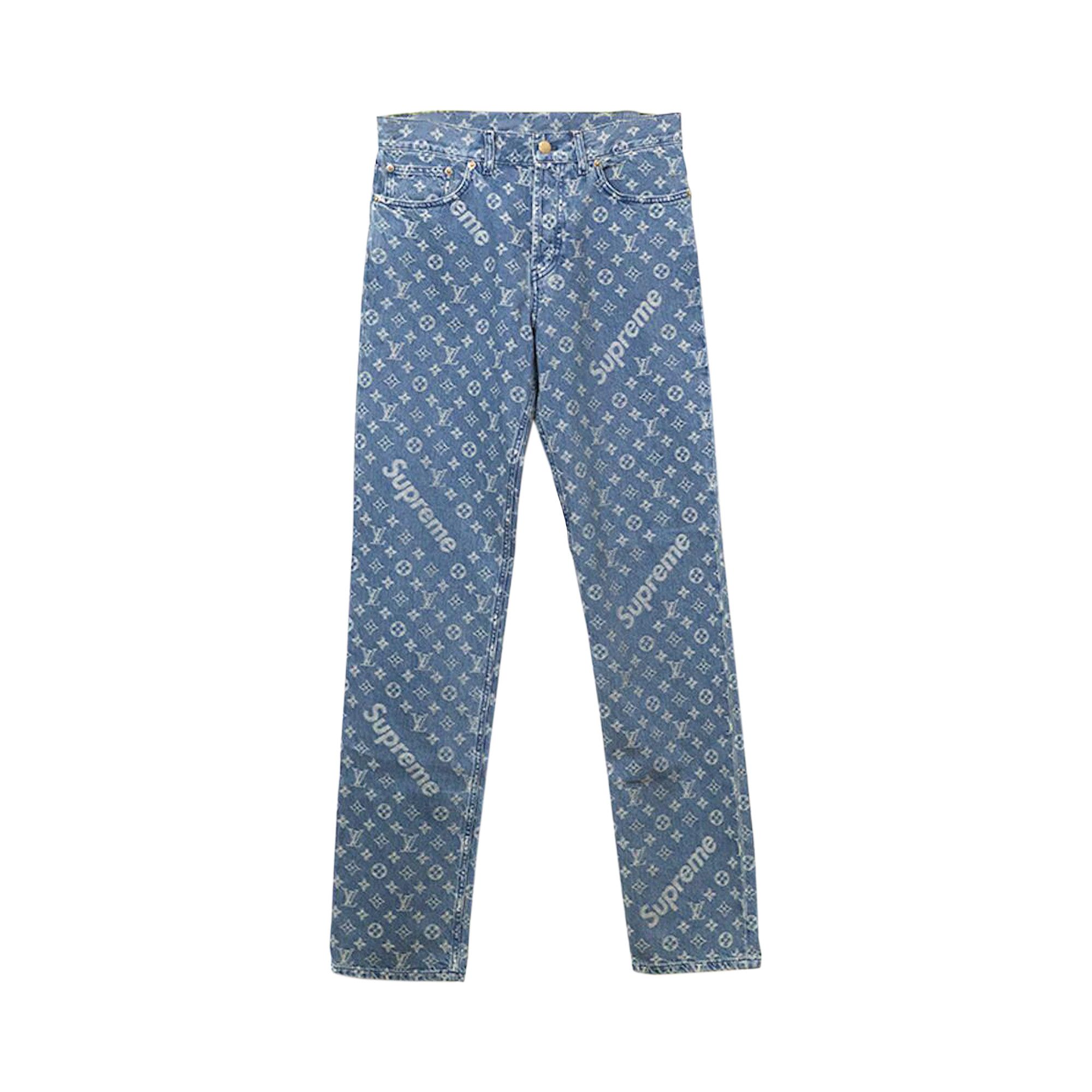 Buy Louis Vuitton x Supreme Jacquard Denim 5 Pocket Jean Blue 00049 1SS1705LVXSJD BLUE GOAT
