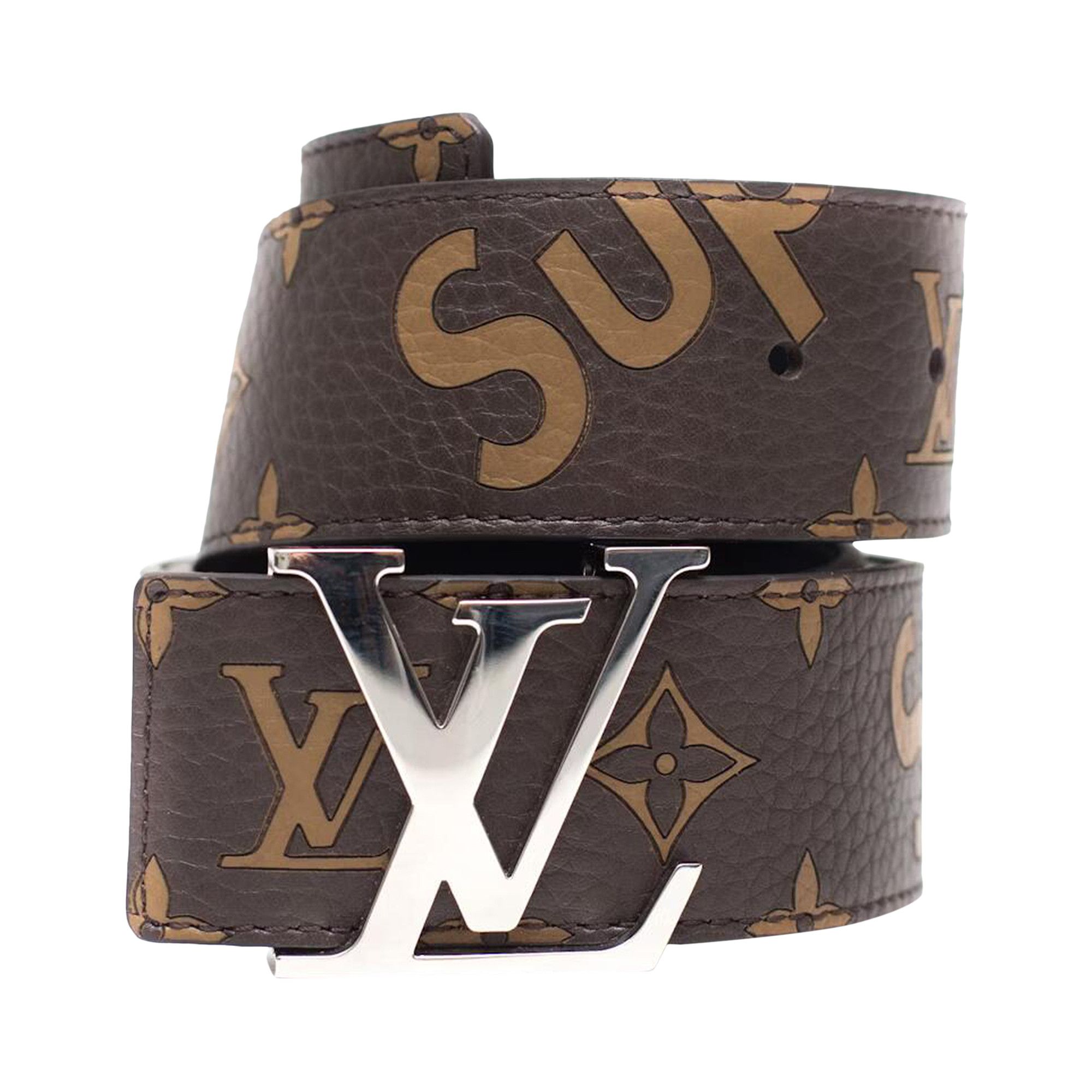 louis vuitton supreme belt brown