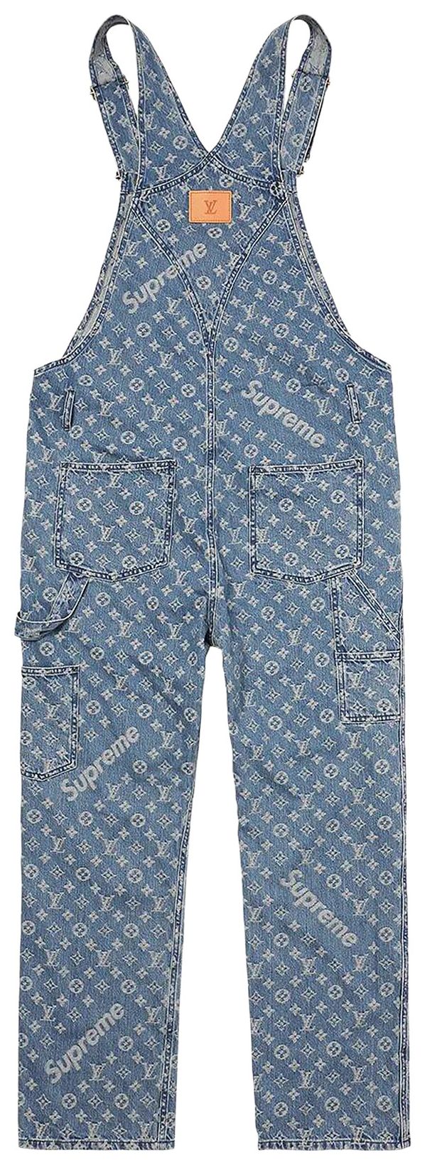 Louis Vuitton x Supreme Jacquard Denim Overalls Blue