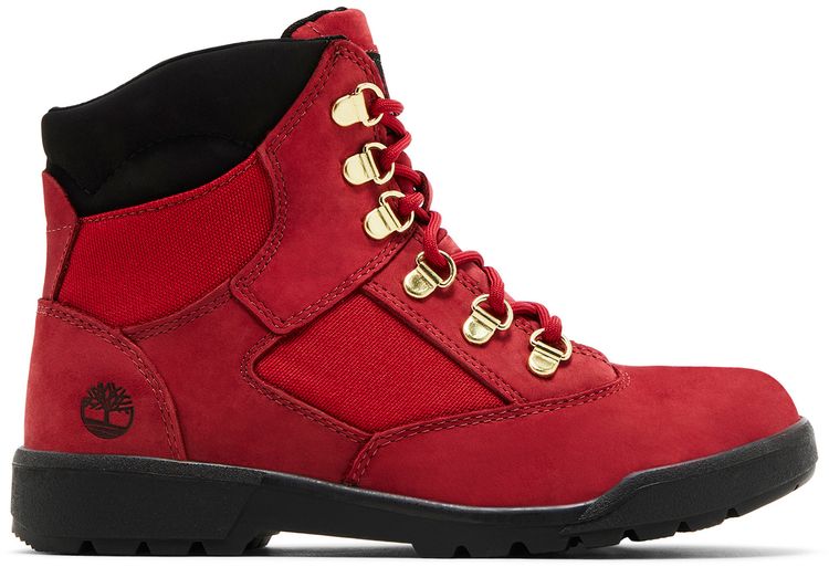 Timberland 6 Inch Field Boot Junior Dark Red Black