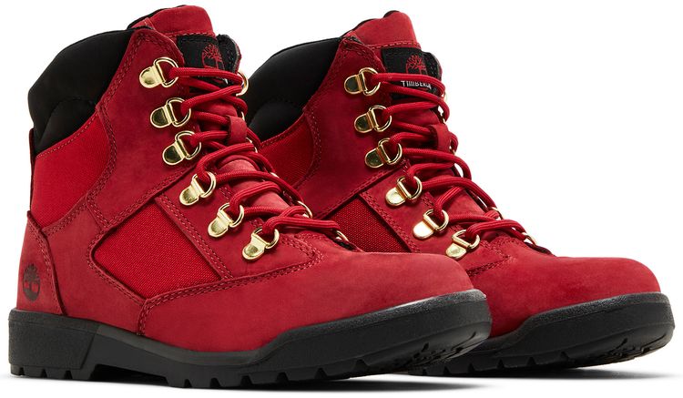 Timberland 6 Inch Field Boot Junior Dark Red Black
