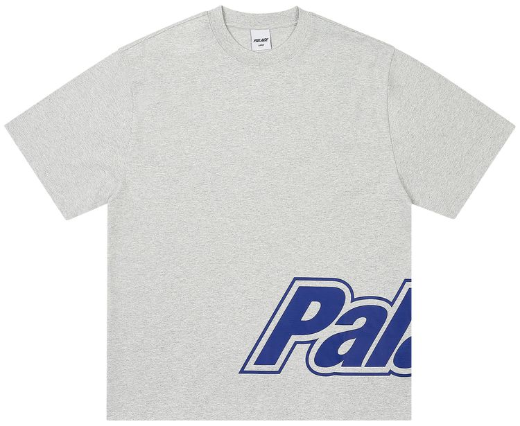 Palace Border Logo T Shirt Grey Marl