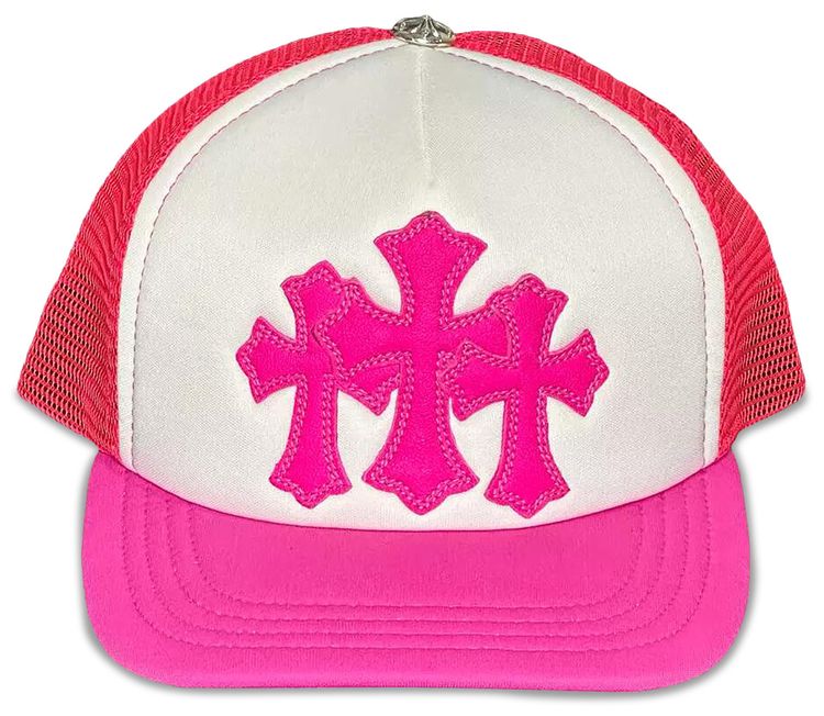 Chrome Hearts Cemetery Trucker Hat Neon Pink