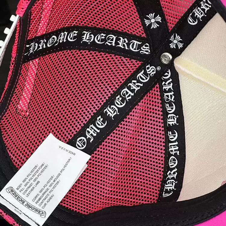 Chrome Hearts Cemetery Trucker Hat Neon Pink