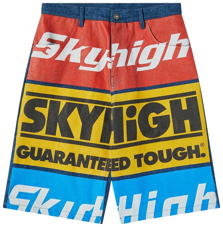 Sky High Farm Workwear Construction Graphic Logo Shorts Multicolor