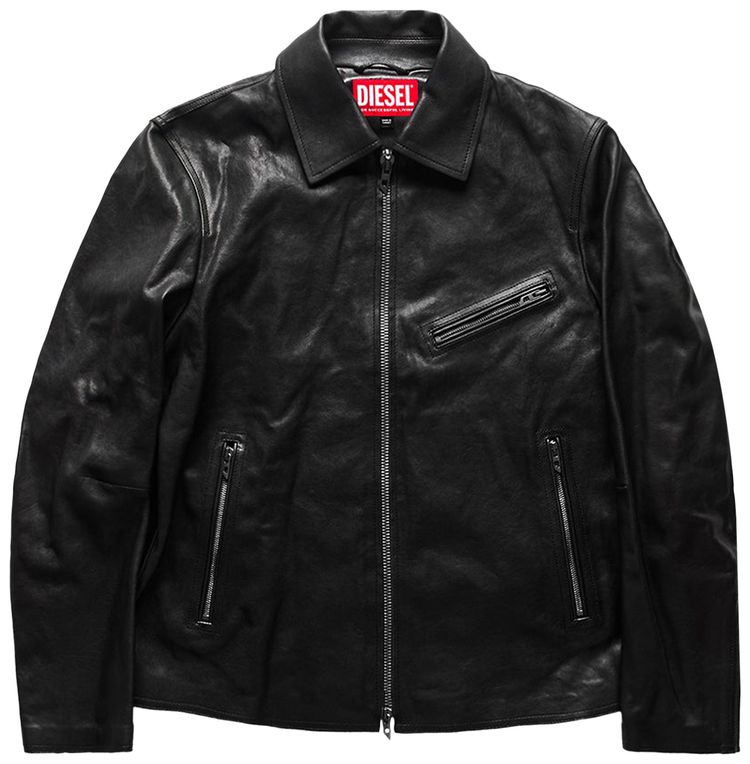 Diesel W Mag Synthetic Hair Hooded Jacket Black