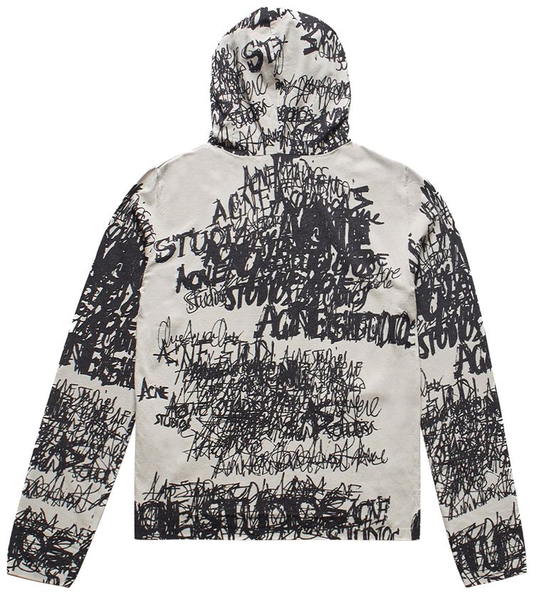 Acne Studios Hooded Printed Top Grey