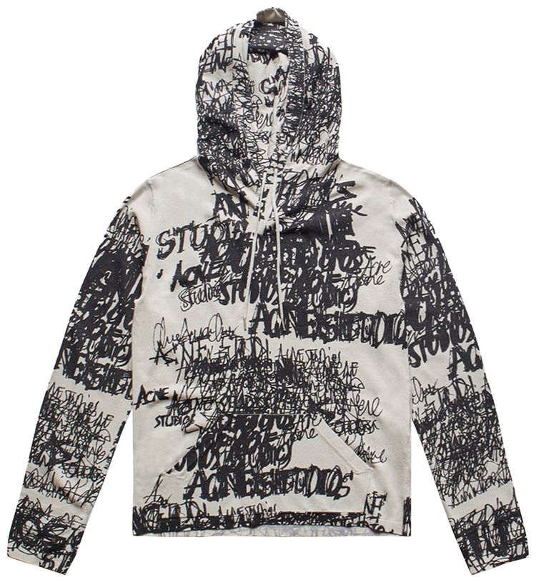 Acne Studios Hooded Printed Top Grey