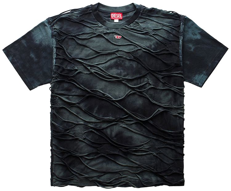 Diesel T Shirt With Floating Strands Black