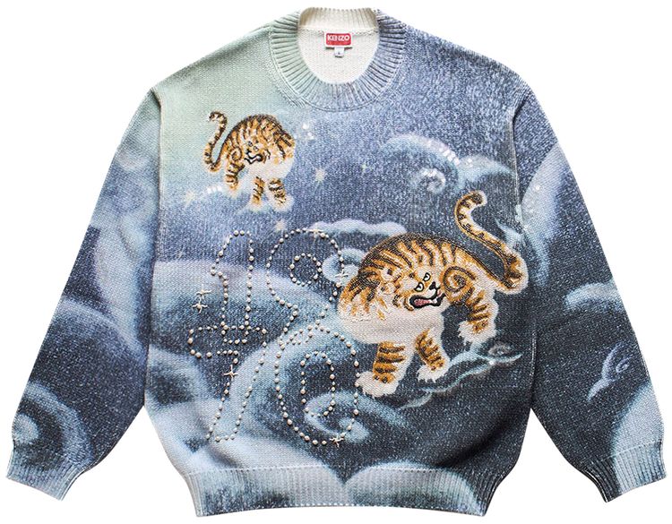 Kenzo Cloud Tiger Jumper Sweaters Midnight Blue