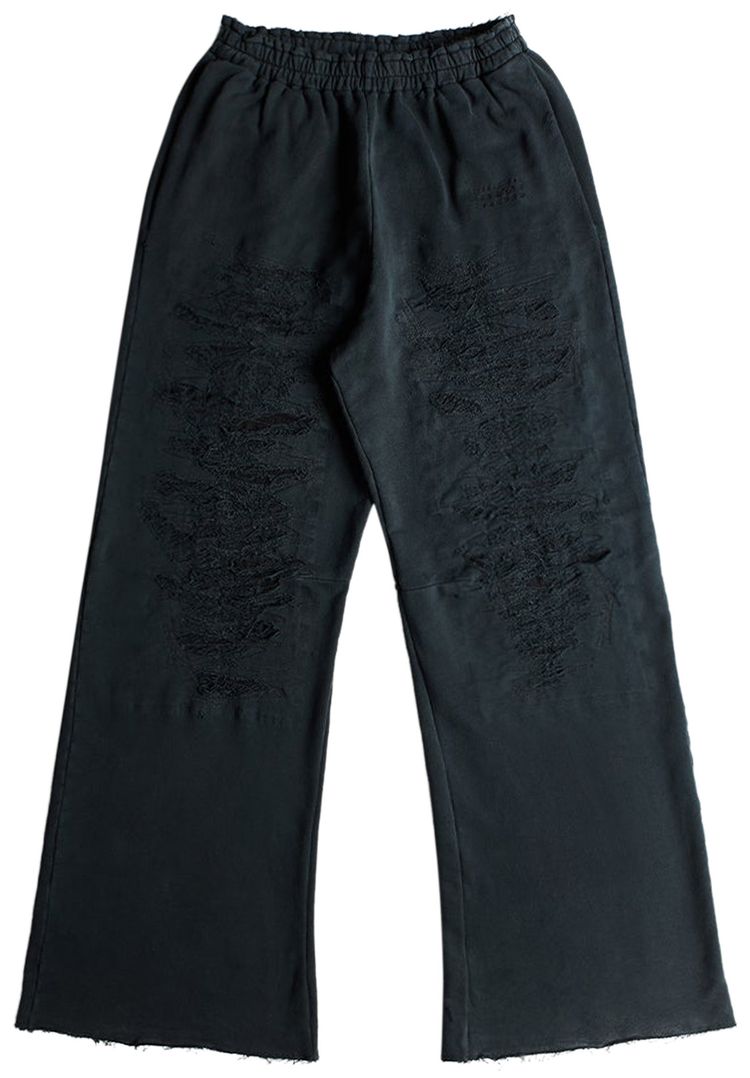 MM6 Maison Margiela Destroyed Relaxed Fit Sweatpants Black