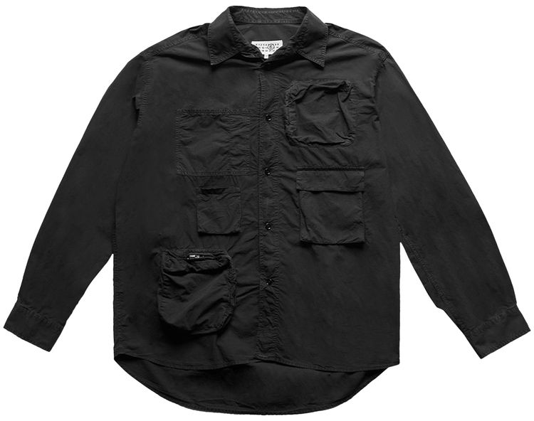 MM6 Maison Margiela Long Sleeve Military Shirt Black