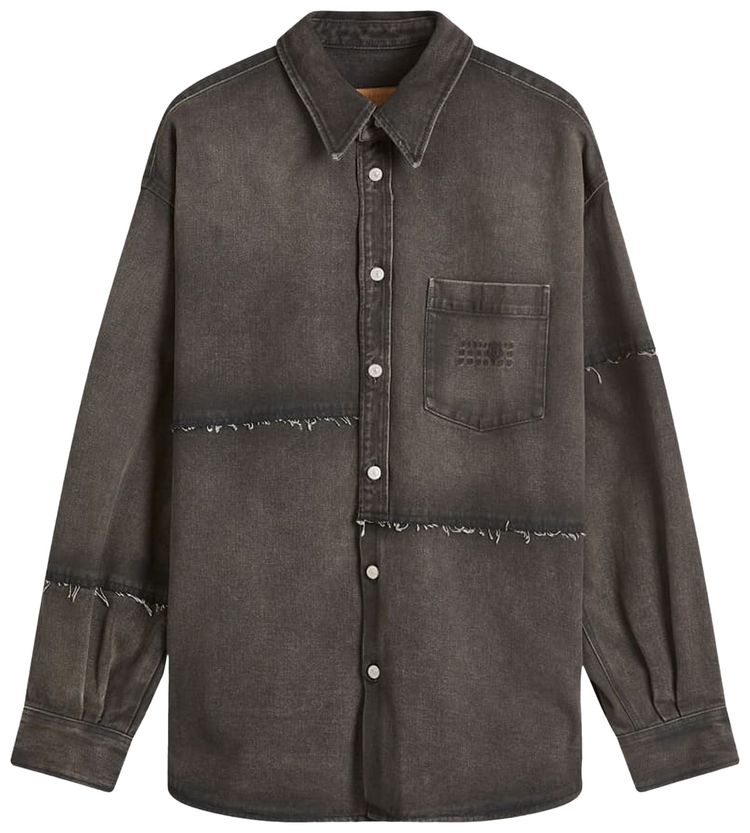 MM6 Maison Margiela Faded Denim Logo Shirt Grey