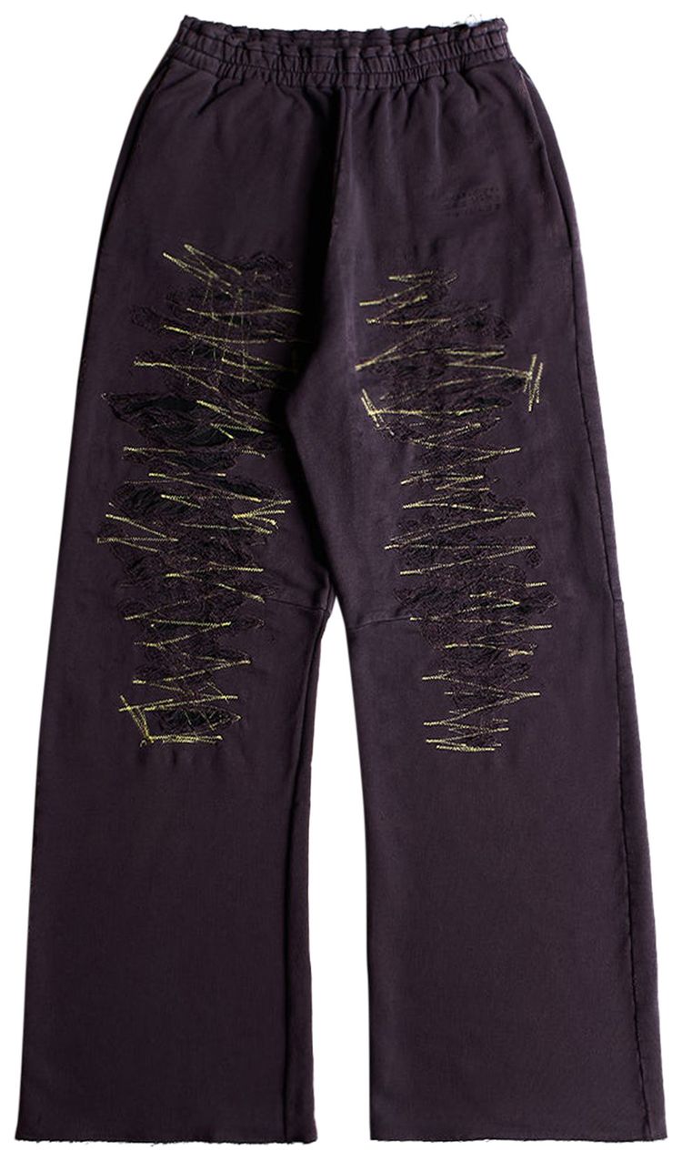 MM6 Maison Margiela Destroyed Relaxed Fit Sweatpants Purple