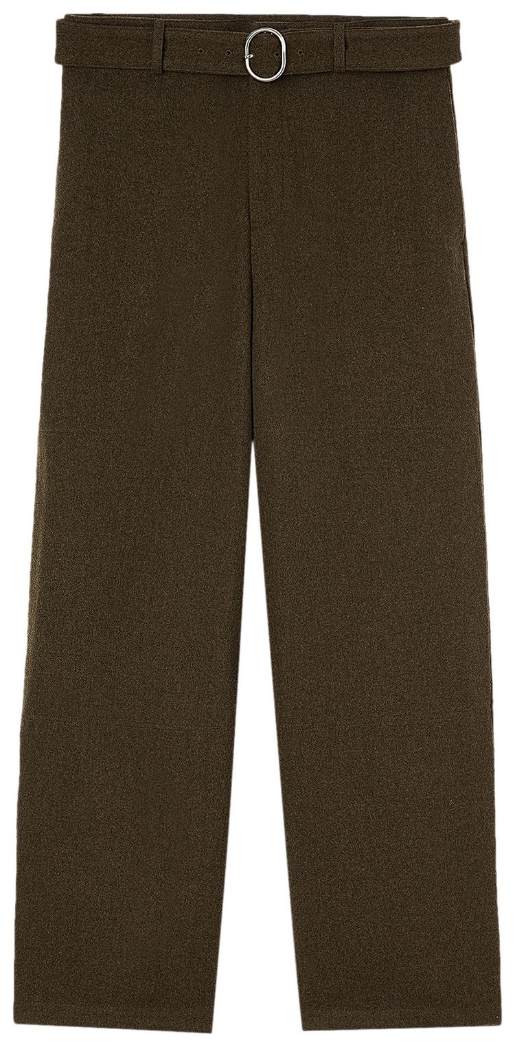 Jil Sander Sustainable Felted Wool Flannel Trouser Brown
