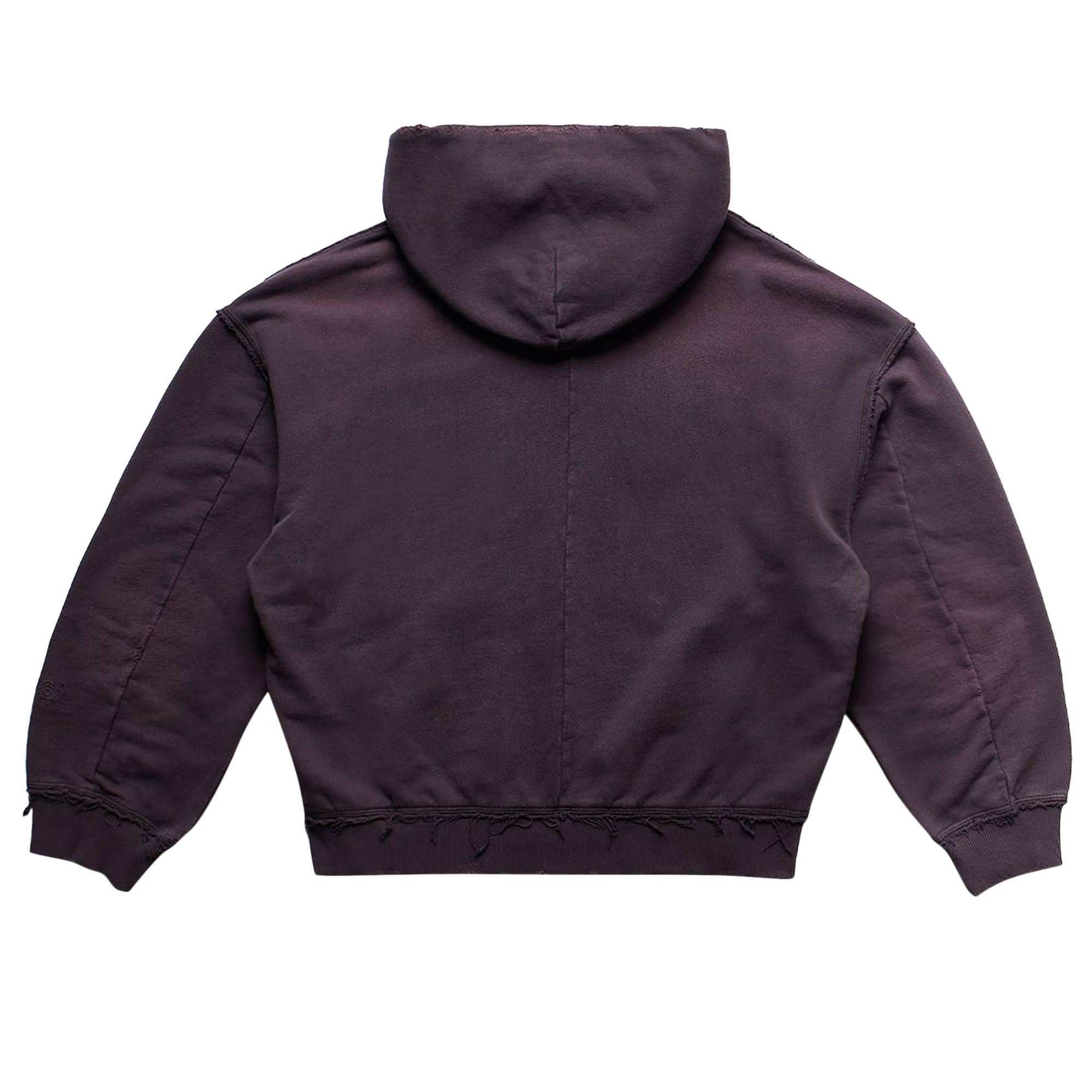 Buy MM6 Maison Margiela Destroyed Zip-Up Hoodie 'Purple