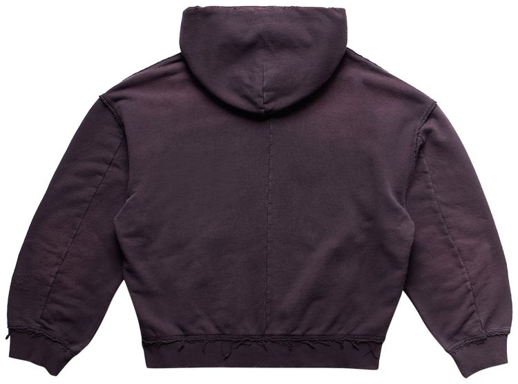 MM6 Maison Margiela Destroyed Zip Up Hoodie Purple