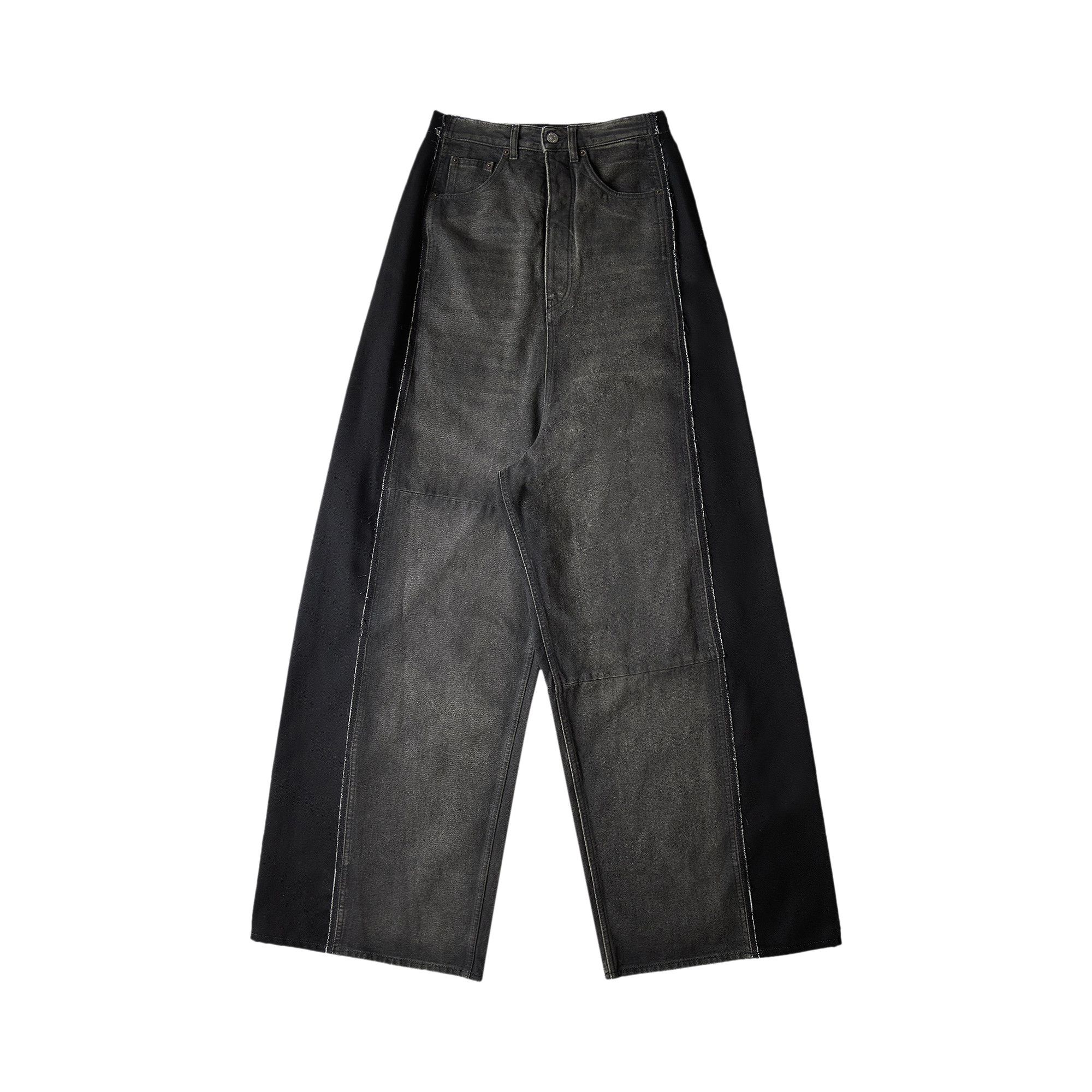 Buy MM6 Maison Margiela Mixed Fabric Super Wide Leg Jeans
