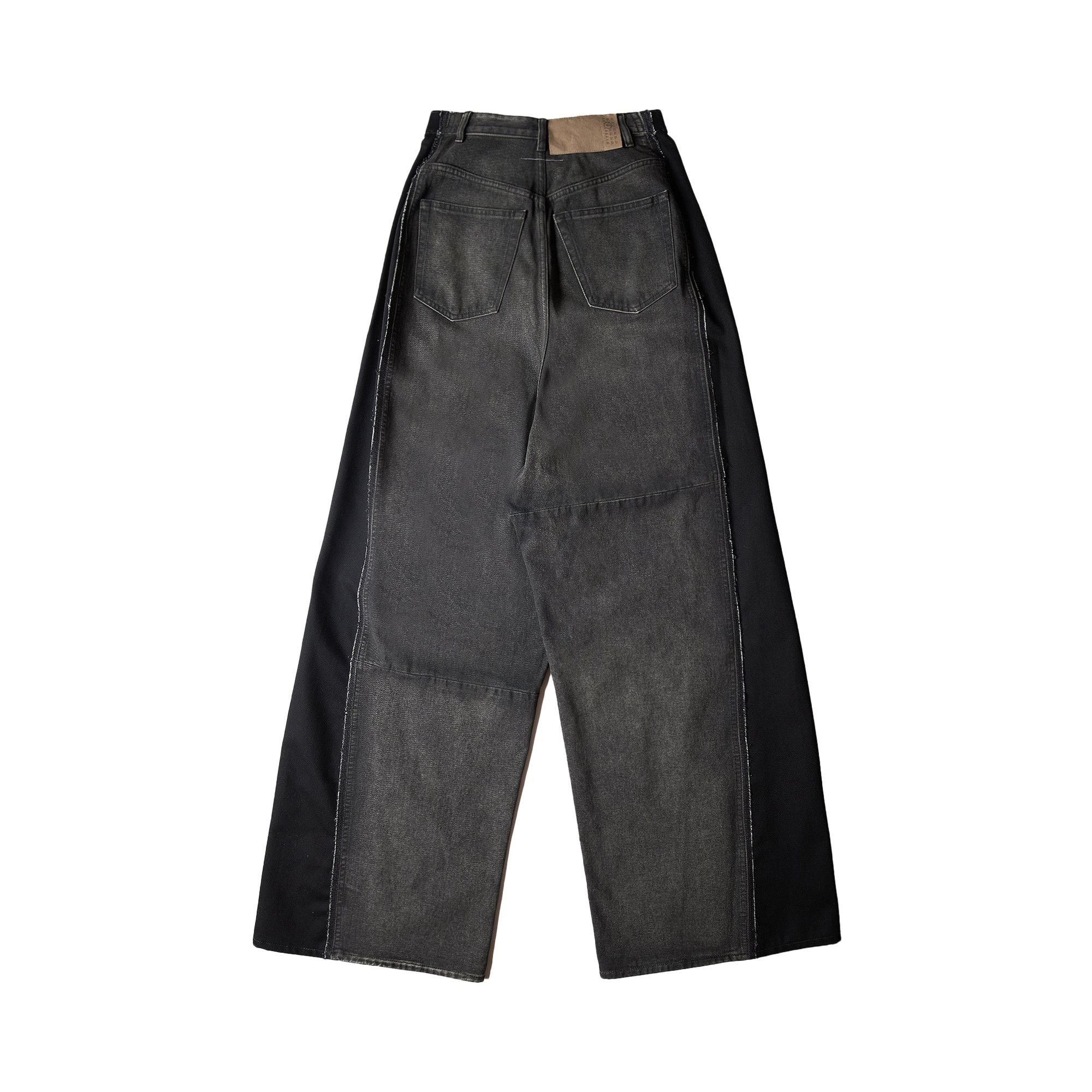 Buy MM6 Maison Margiela Mixed Fabric Super Wide Leg Jeans