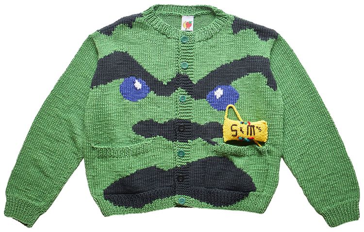 Sky High Farm Workwear Ice Cream Hand Knit Cardigan Green