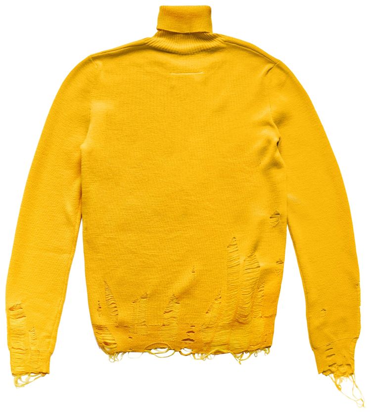 MM6 Maison Margiela Destroyed Fitted Turtle Neck Yellow