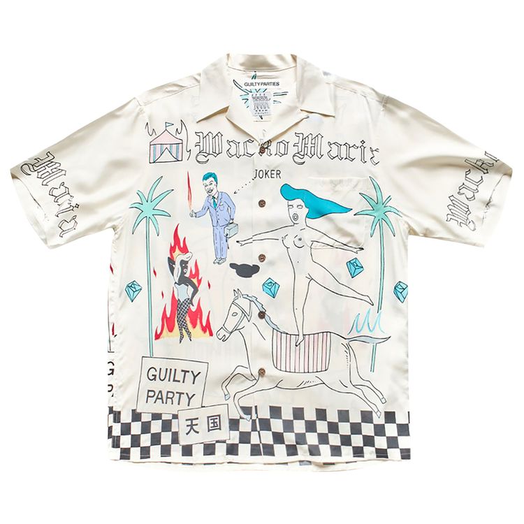 Wacko Maria Hawaiian Short Sleeve Shirt Type 8 White