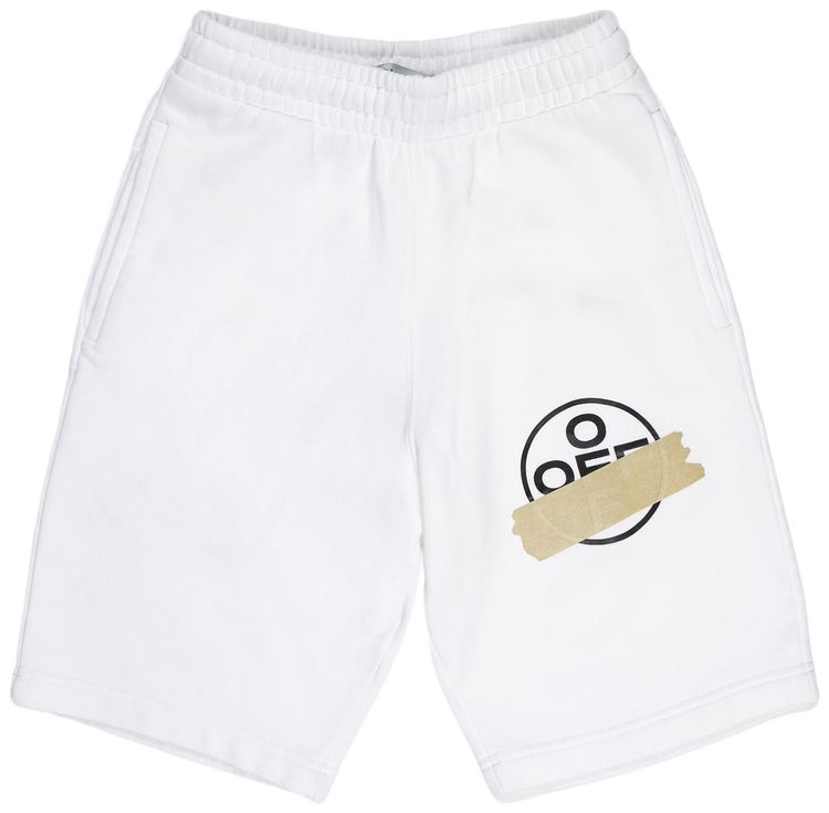 Off White Tape Arrows Sweatshorts WhiteBeige