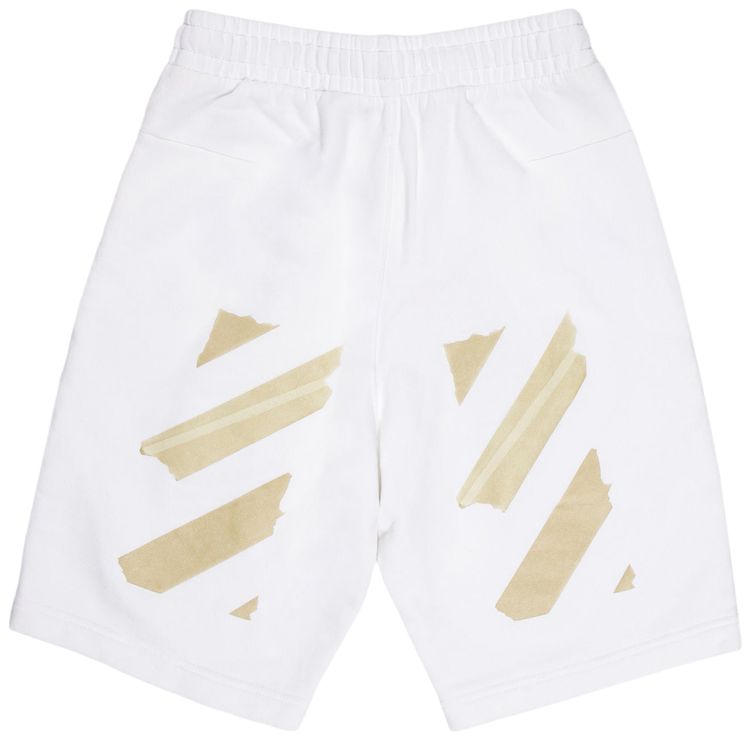 Off White Tape Arrows Sweatshorts WhiteBeige