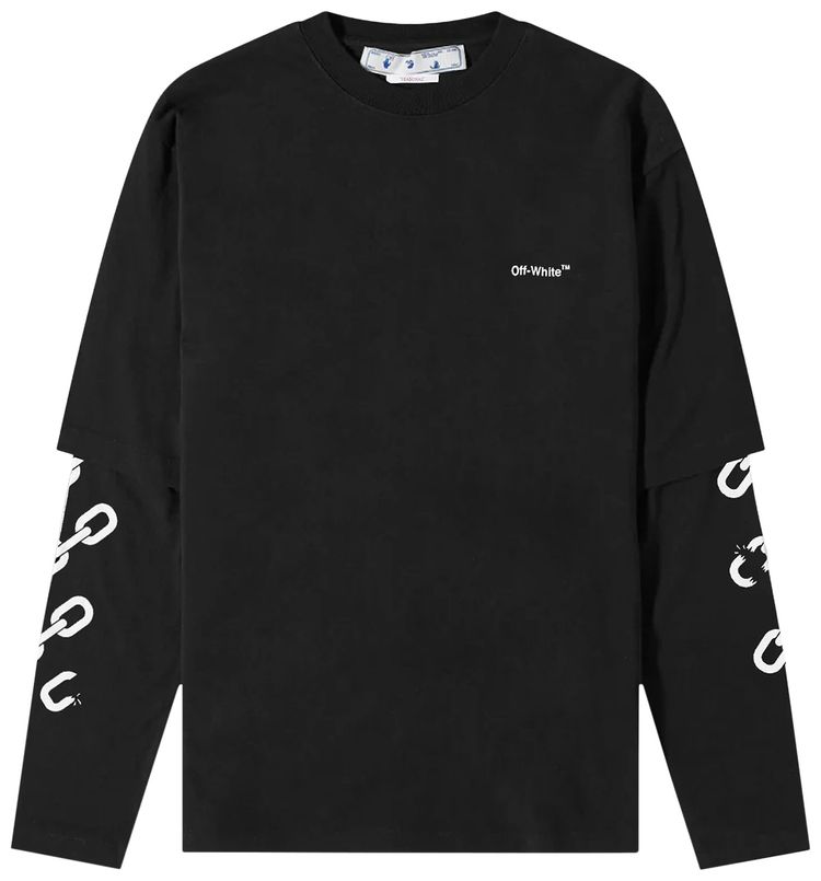 Off White Chain Arrow Double Tee Black