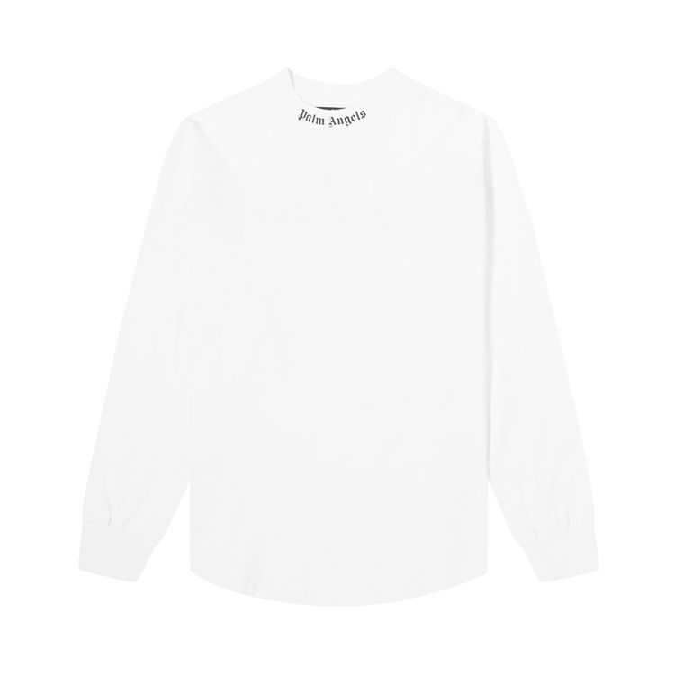 Palm Angels Doubled Logo Over Long Sleeve Tee WhiteFuchsia