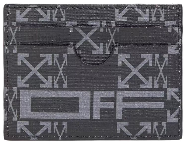 Off White Monogram Simple Card Case BlackDarkGrey