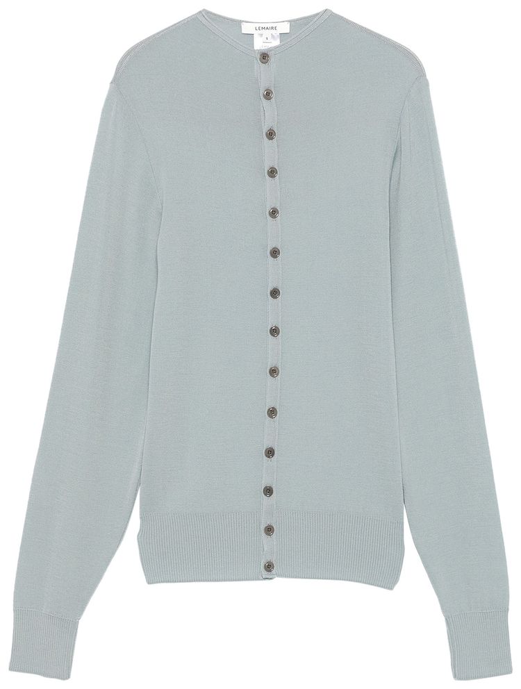 Lemaire Fitted Seamless Cardigan Cloud Blue