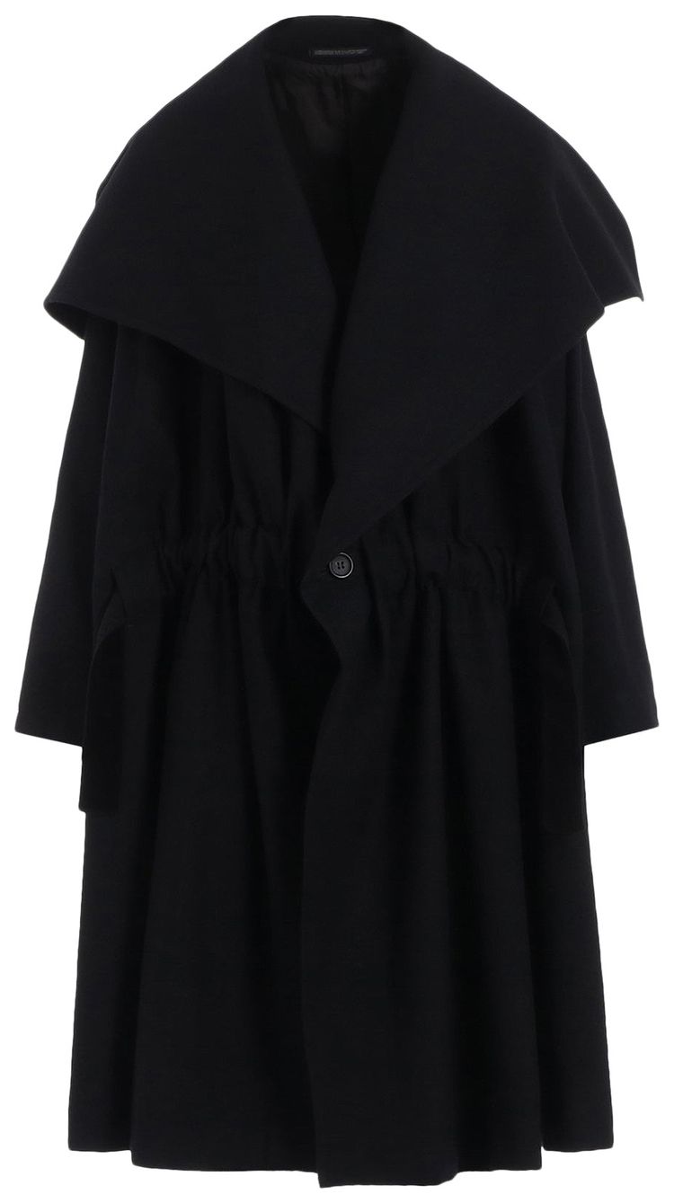 Yohji Yamamoto Front Gather Detail Coat Black