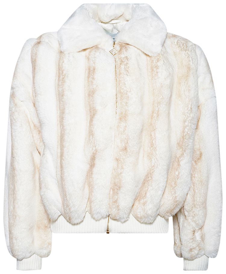 Casablanca Faux Fur Jacket Off White