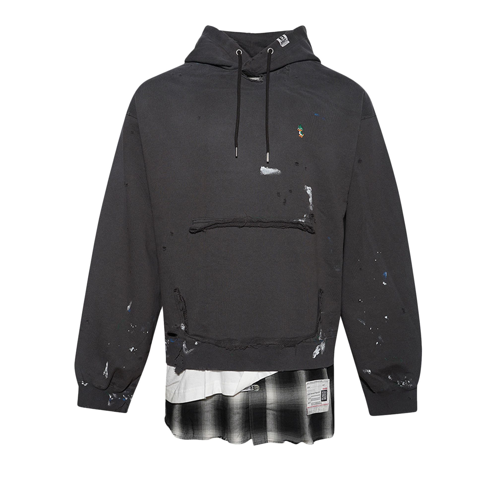 【海外 正規品】 Maison Buy Mihara 'Black Hoodie Layered Triple Yasuhiro トップス