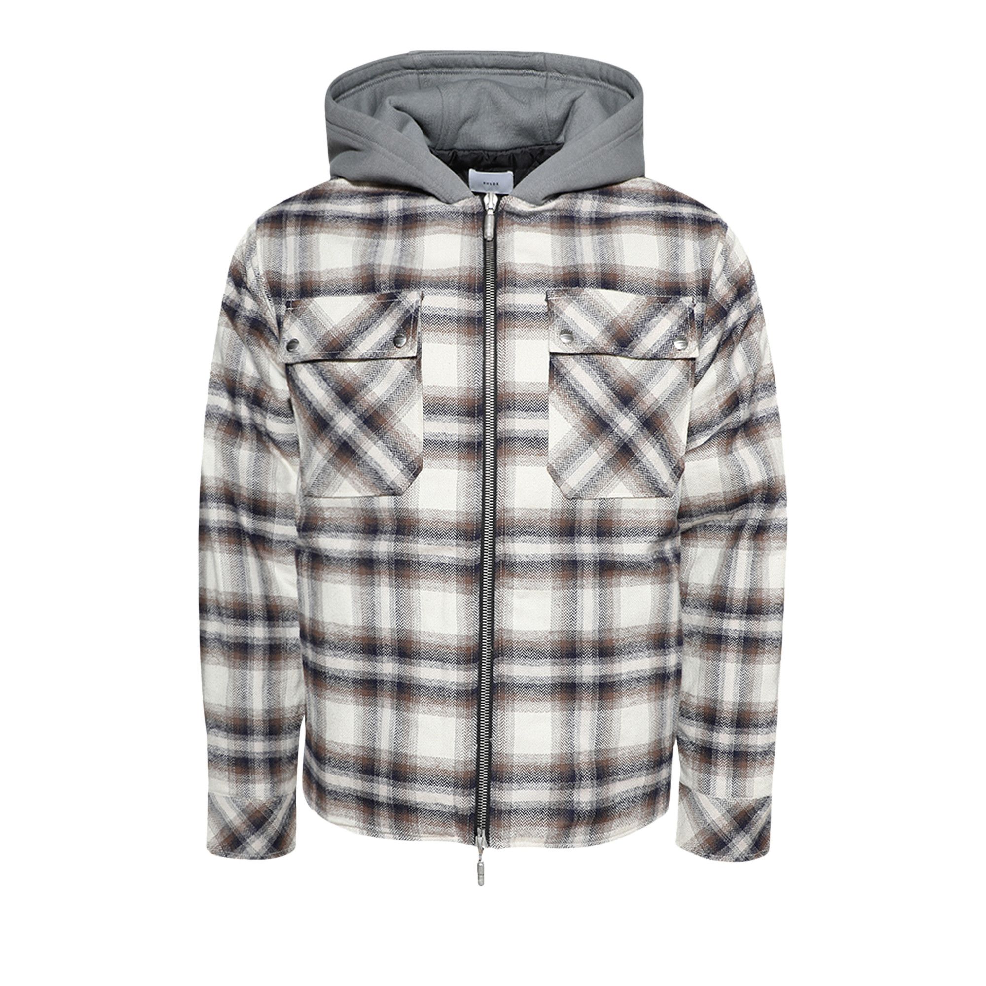 Size xl Rhude Hooded Flannel Jacket Multicolor Brown