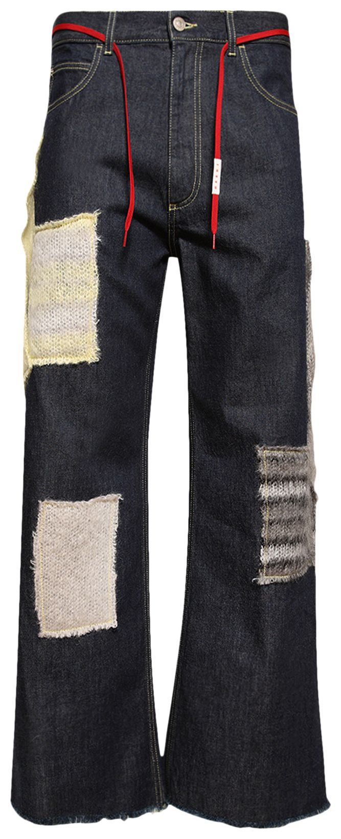 Marni Mohair Patched Jeans BlueBlack