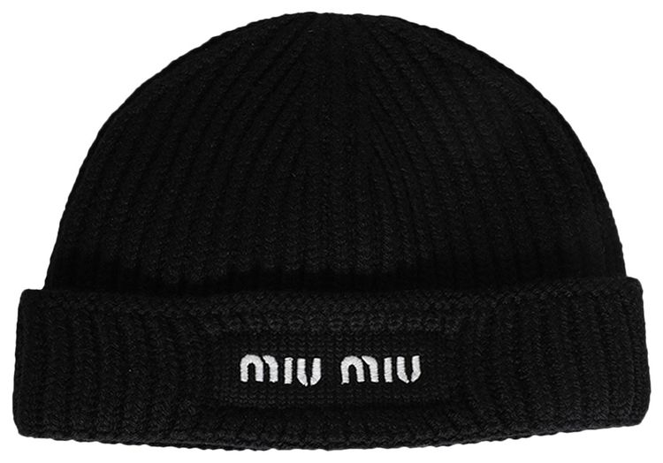 Miu Miu Wool Beanie BlackWhite