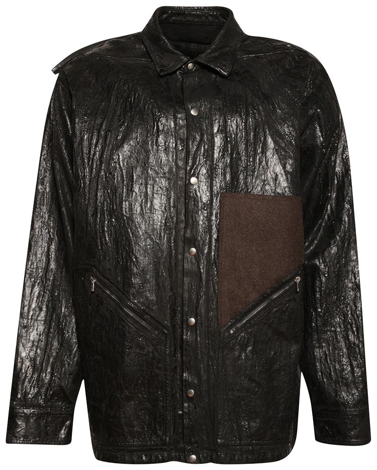 Rick Owens Distressed Denim Jacket BlackBrownBlack