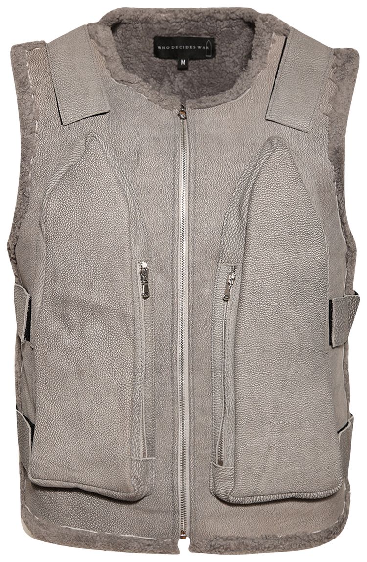 Who Decides War Bullet Point Vest Vintage Grey