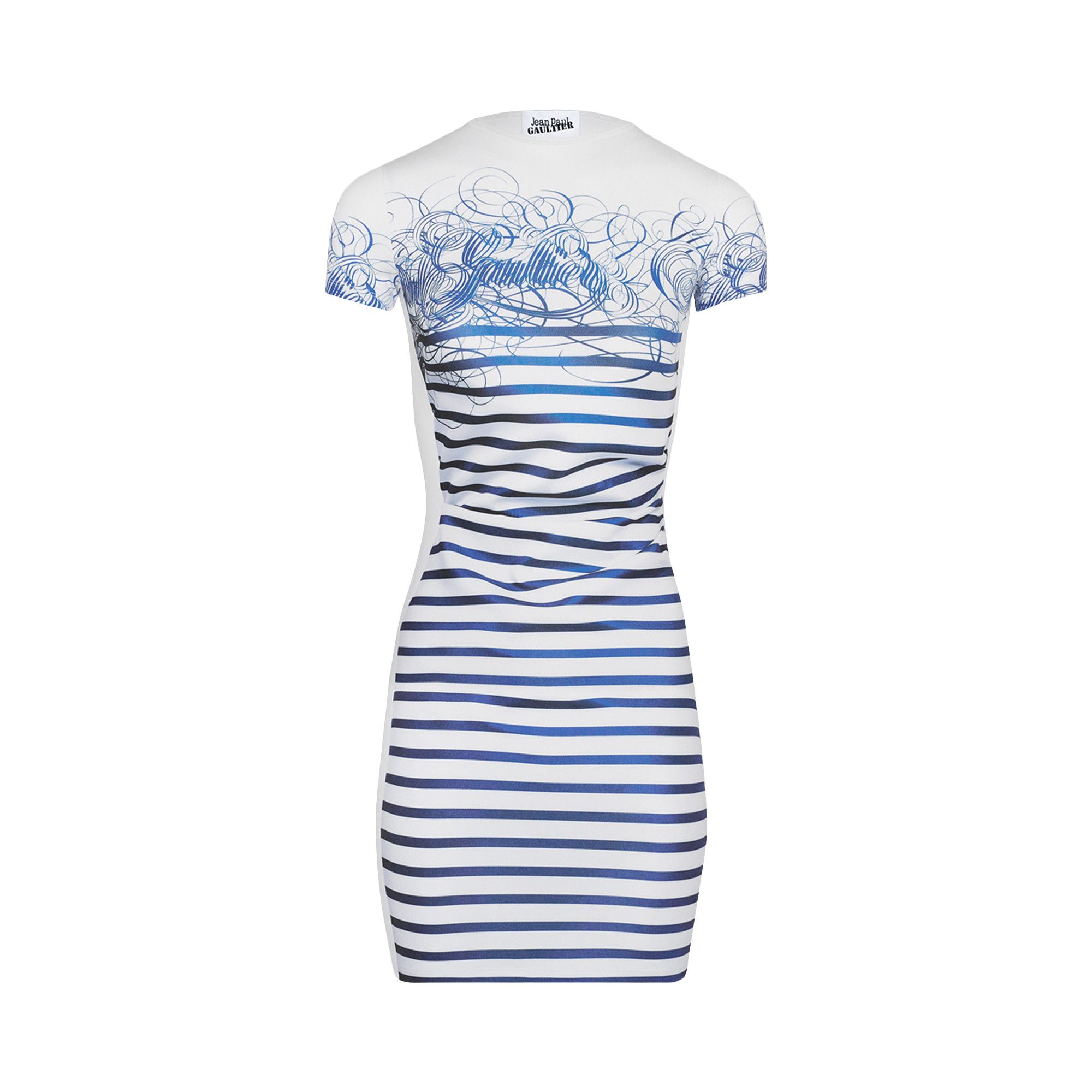 Buy Jean Paul Gaultier Spandex Short Dress 'White/Navy' - 24