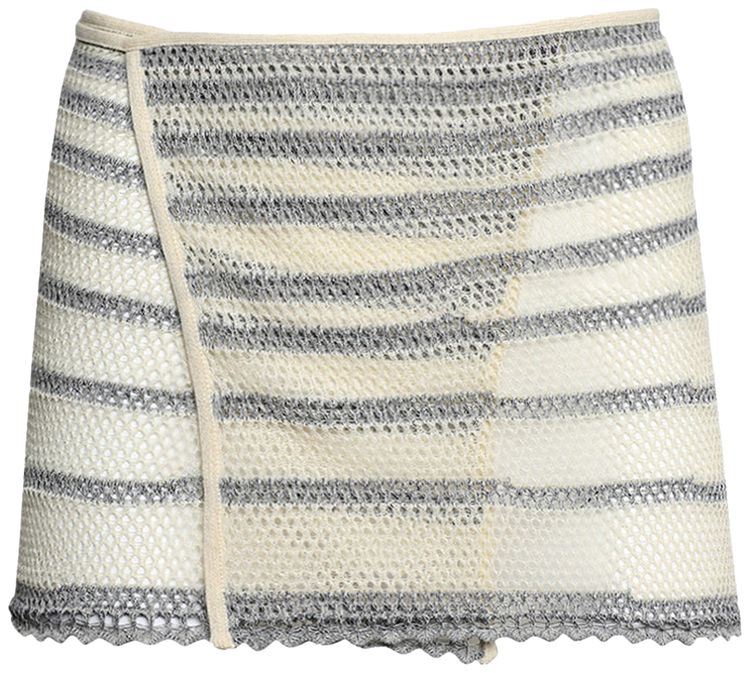 Jean Paul Gaultier x KNWLS Mariniere Pointelle Mini Skirt EcruNavy